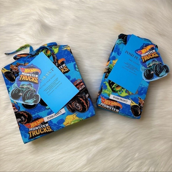 Posh Peanut Other Posh Peanut Hot Wheels Monster Trucks Crib Sheet
